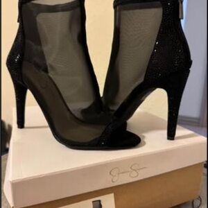 Jessica Simpson Black Mesh Heels